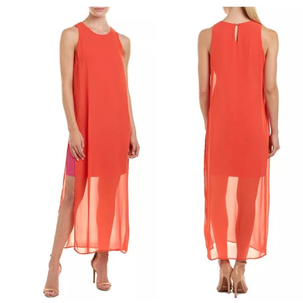 ❌NWT❌Vince Camuto Red Pink Hot Havana Sheer Maxi